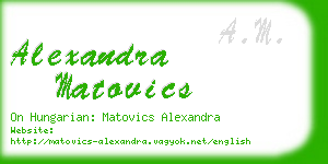 alexandra matovics business card